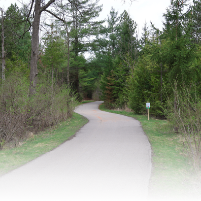 Bike Route Sign on Pike River Pathway