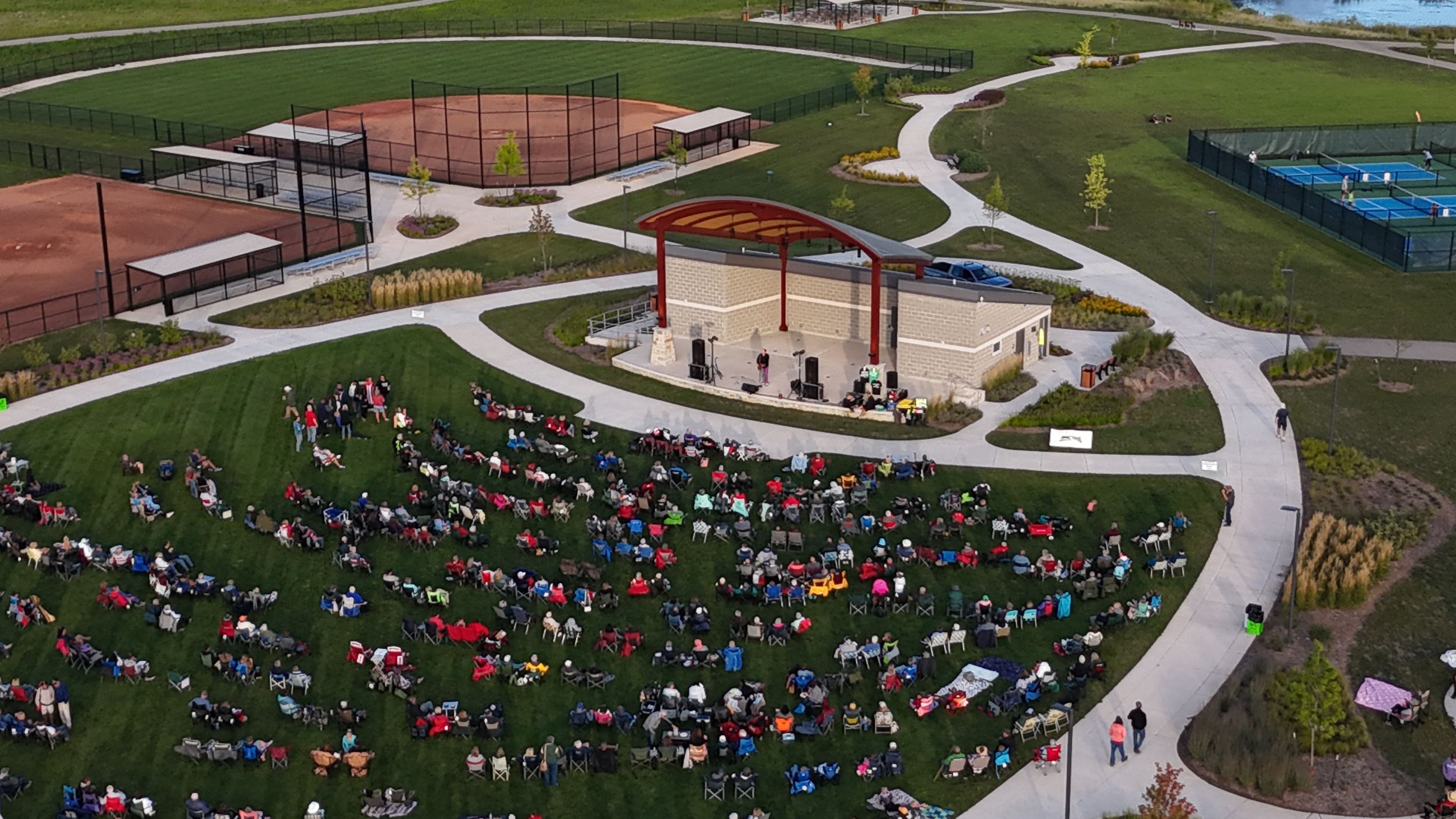 Drone photo of Mount Pleasant Music 2024 concert